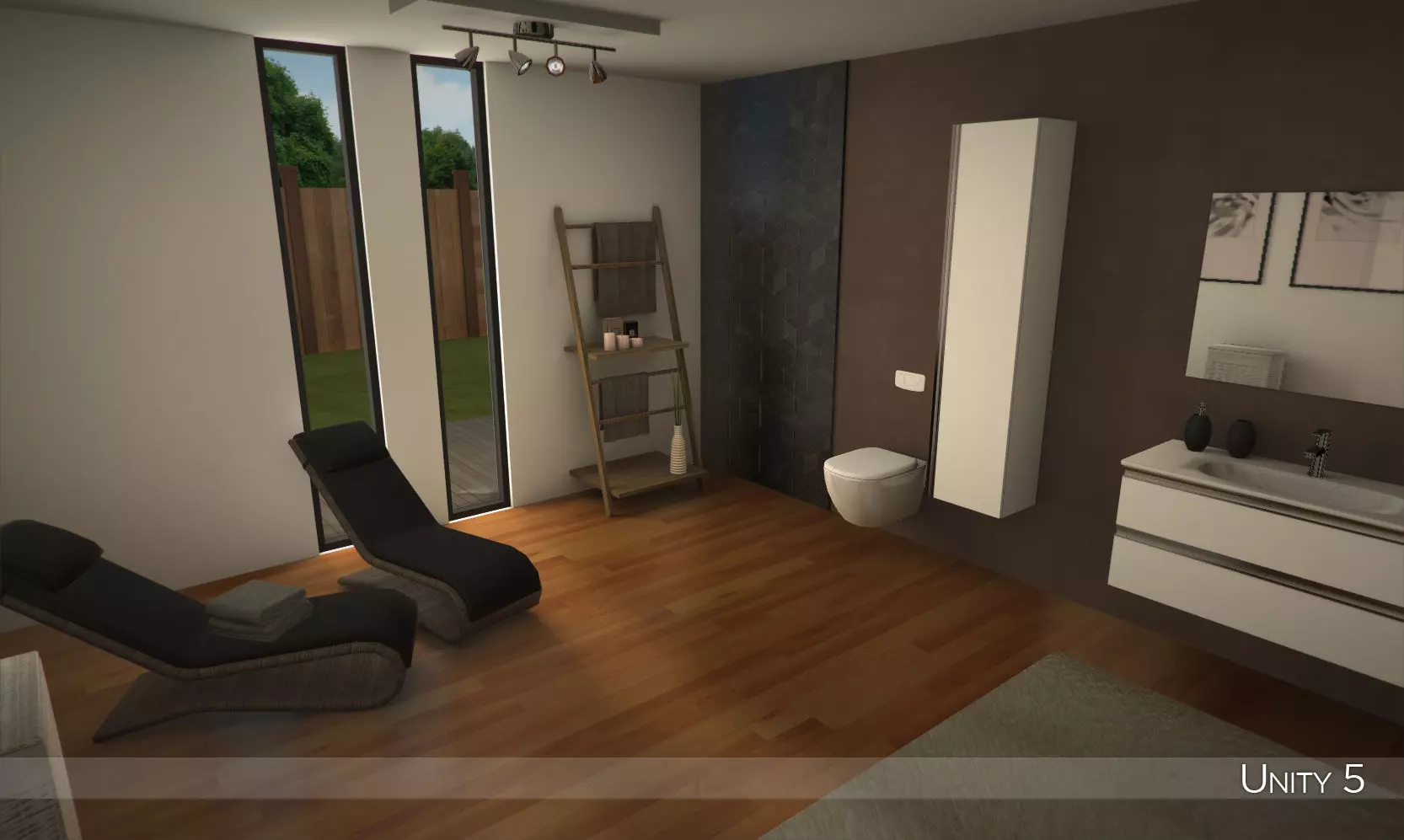 Modern bathroom 2 Low-poly 3D model_0
