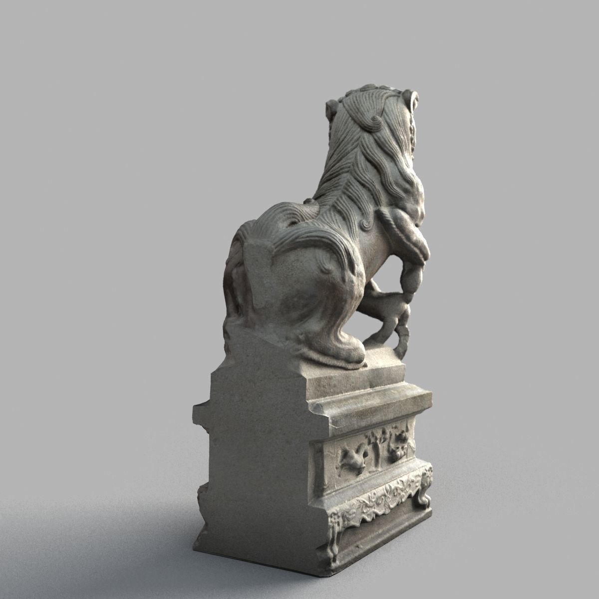 Lion-statue-013F chinese lion statue - chinese lion statue Low-poly 3D model_3