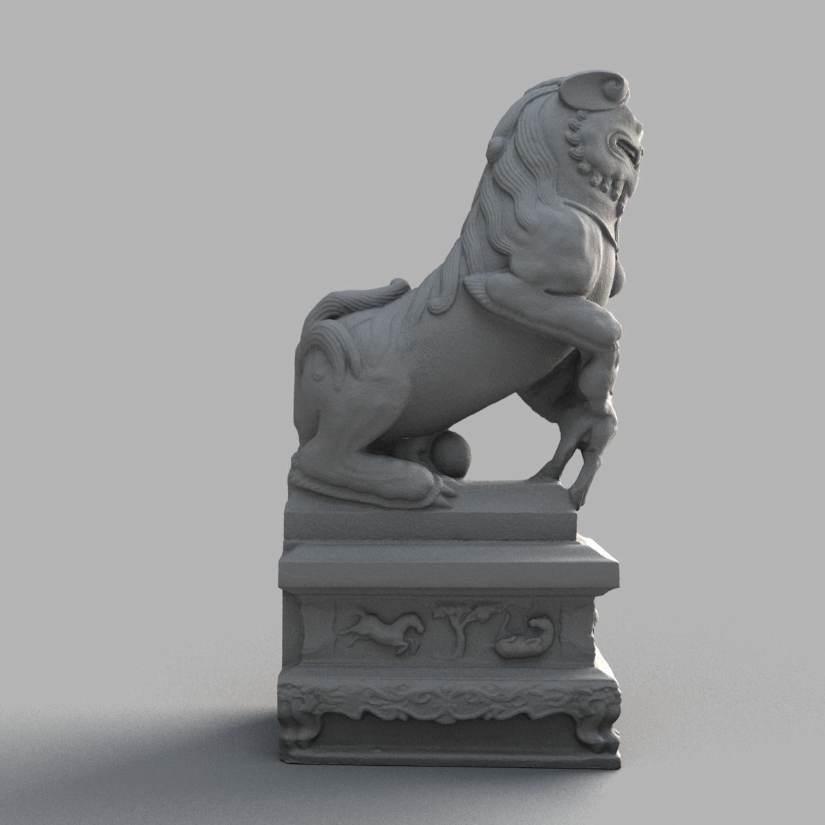 Lion-statue-013F chinese lion statue - chinese lion statue Low-poly 3D model_8