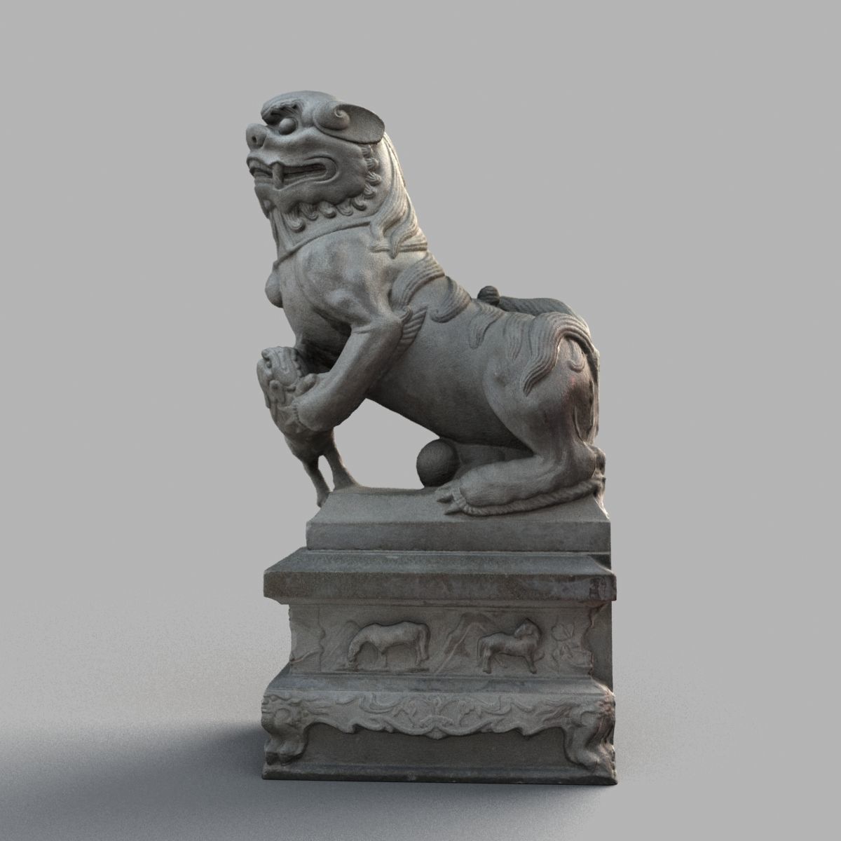 Lion-statue-013F chinese lion statue - chinese lion statue Low-poly 3D model_5