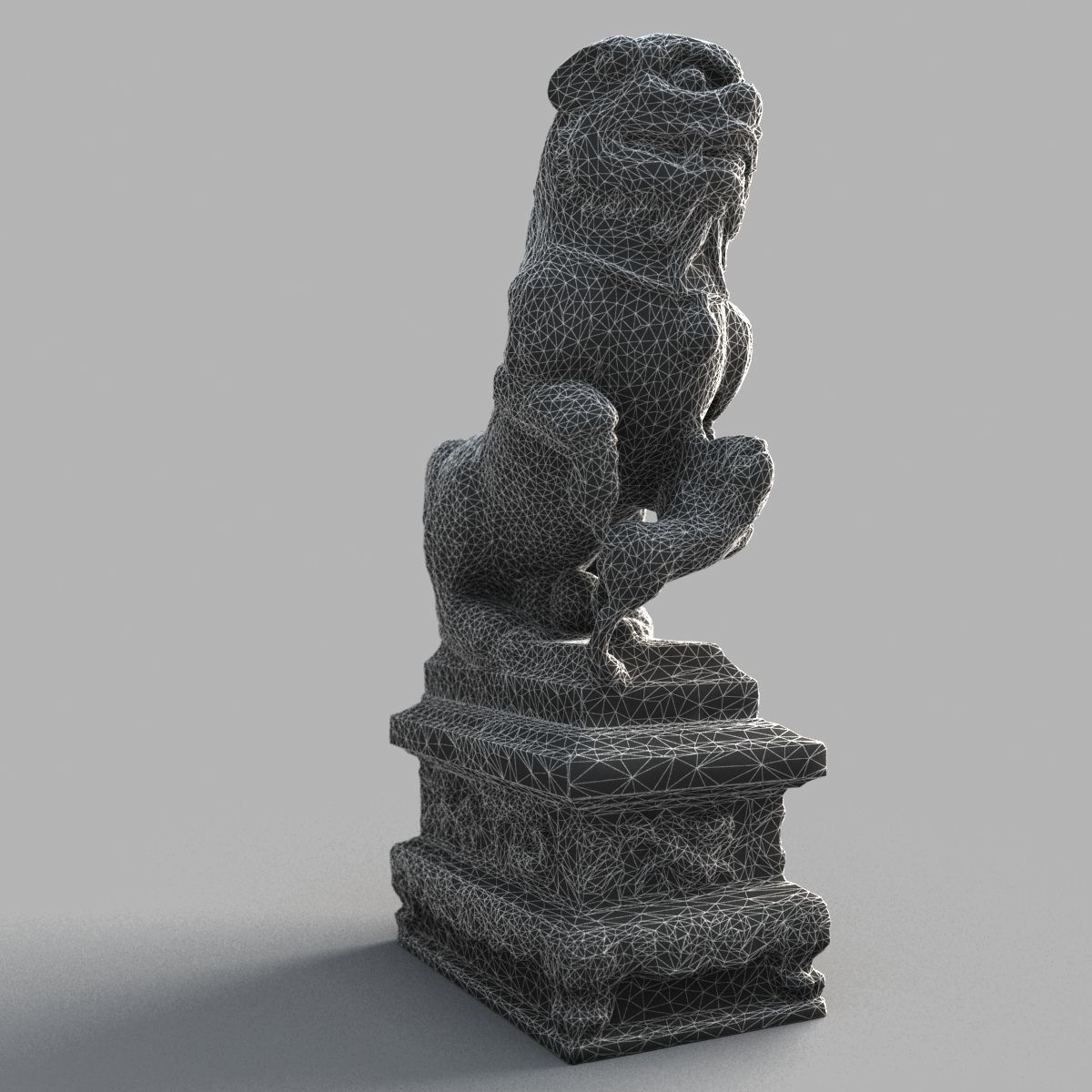 Lion-statue-013F chinese lion statue - chinese lion statue Low-poly 3D model_13