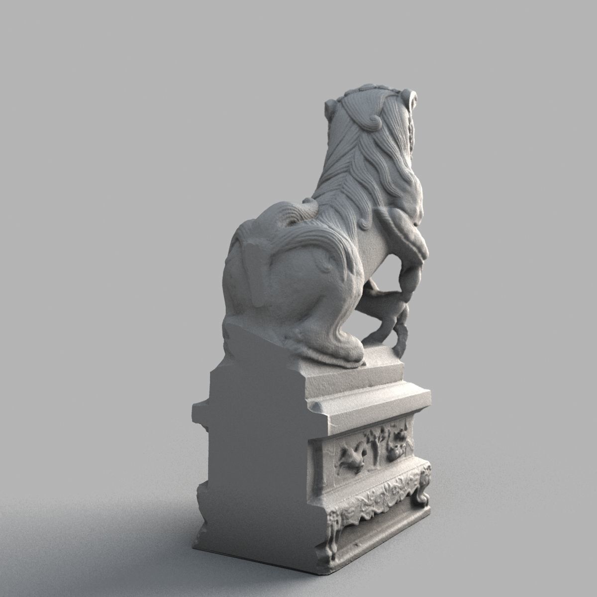 Lion-statue-013F chinese lion statue - chinese lion statue Low-poly 3D model_9