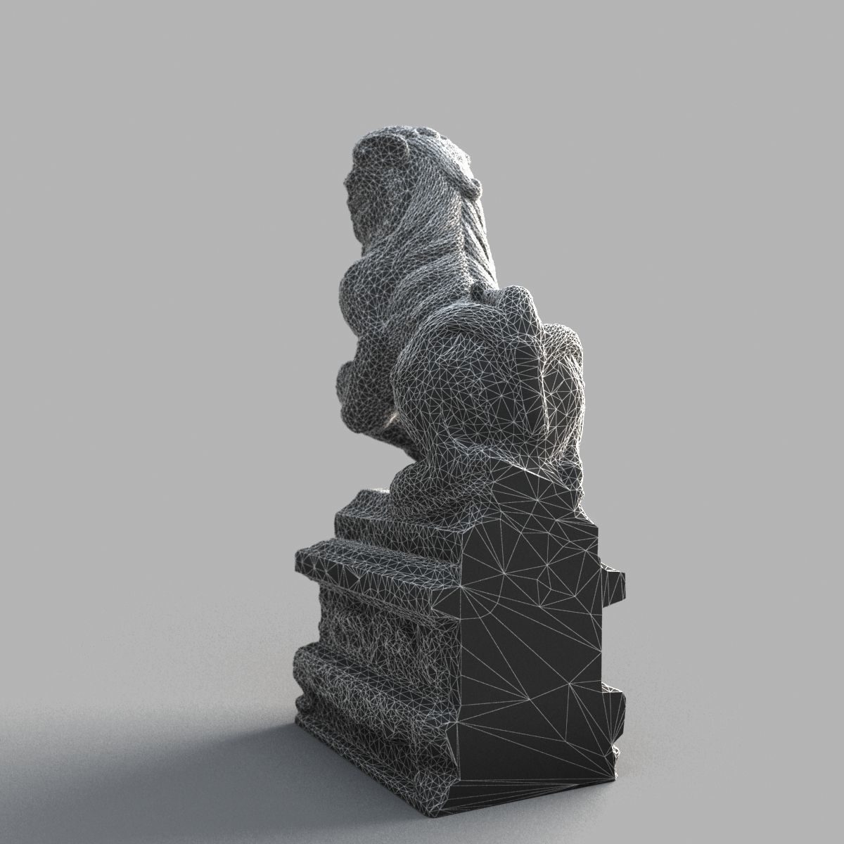 Lion-statue-013F chinese lion statue - chinese lion statue Low-poly 3D model_16