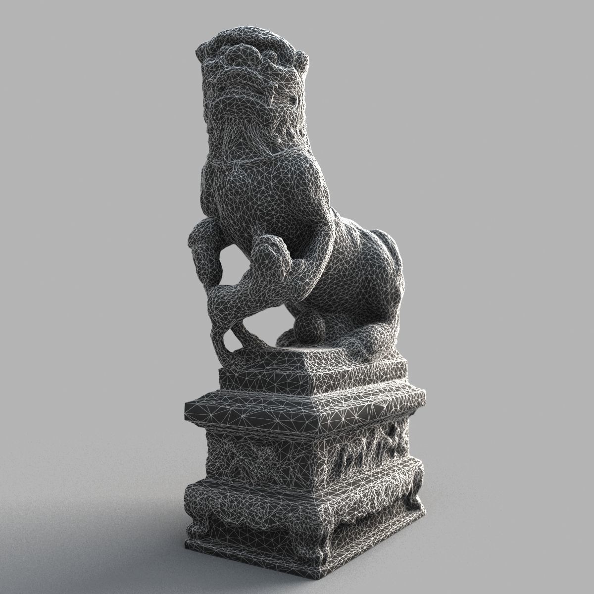 Lion-statue-013F chinese lion statue - chinese lion statue Low-poly 3D model_12
