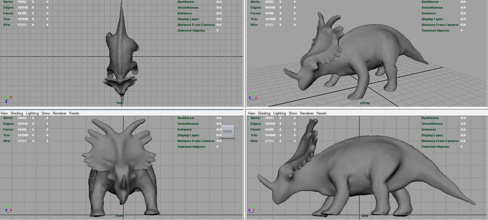 Triceratops dinosaur 3D model_4