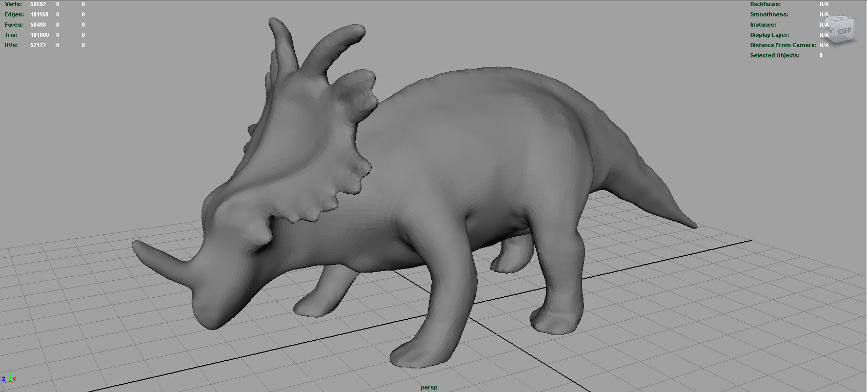 Triceratops dinosaur 3D model_2