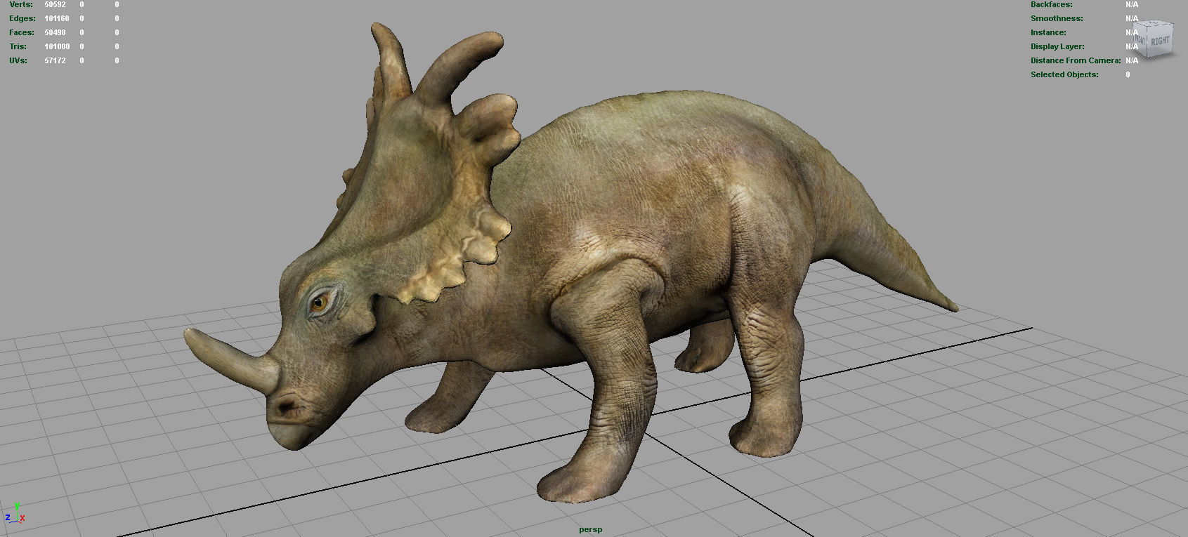 Triceratops dinosaur 3D model_1