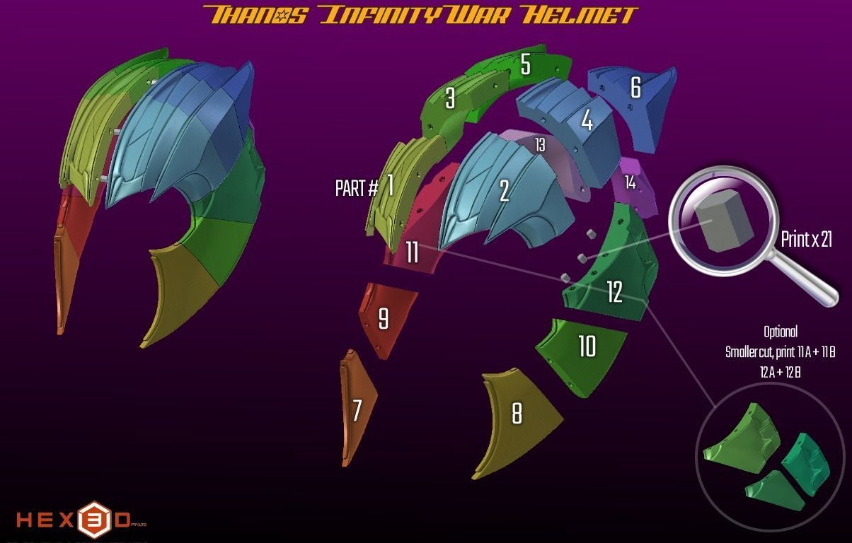 Thanos Infinity War Helmet 3D print model_1