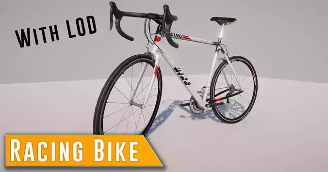 Racing Bike with LOD Low-poly 3D model