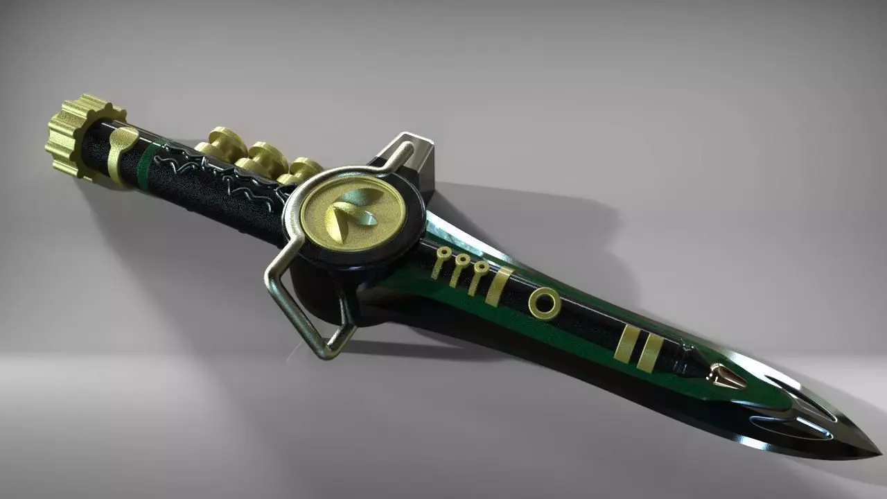 Green Ranger dragon dagger from Mighty Morphin Power Rangers 3D print model