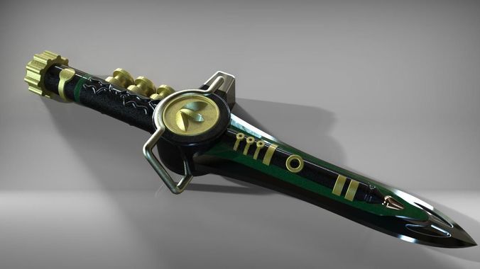Green Ranger dragon dagger from Mighty Morphin Power Rangers 3D print model