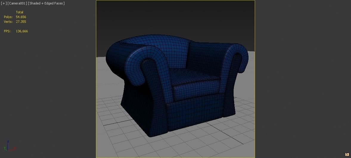 Cartoon Armchair Model 19 3D model_4