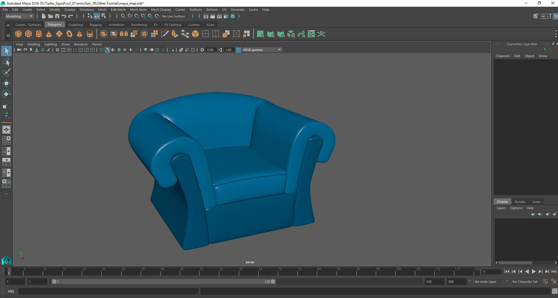 Cartoon Armchair Model 19 3D model_5