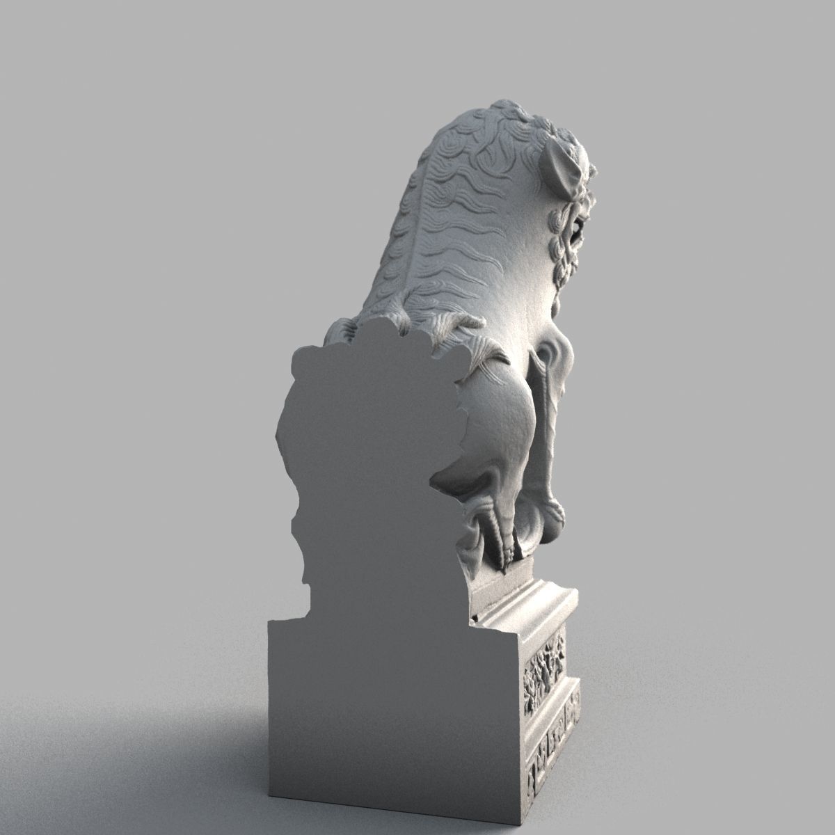 Lion-Statue-015M lion statue Low-poly 3D model_8