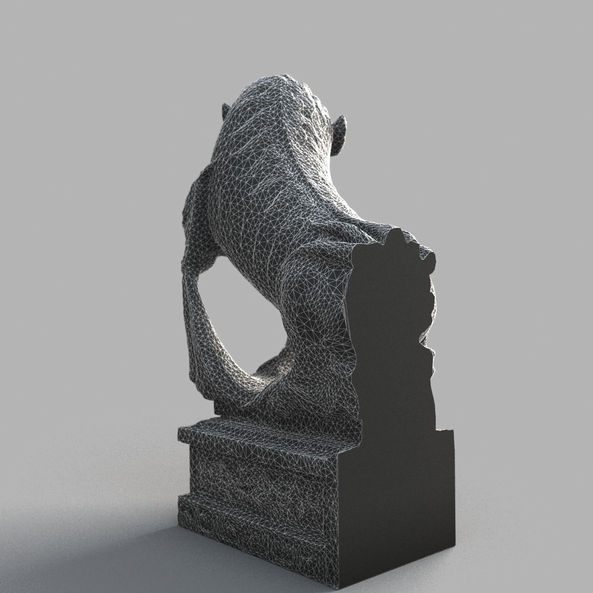 Lion-Statue-015M lion statue Low-poly 3D model_15