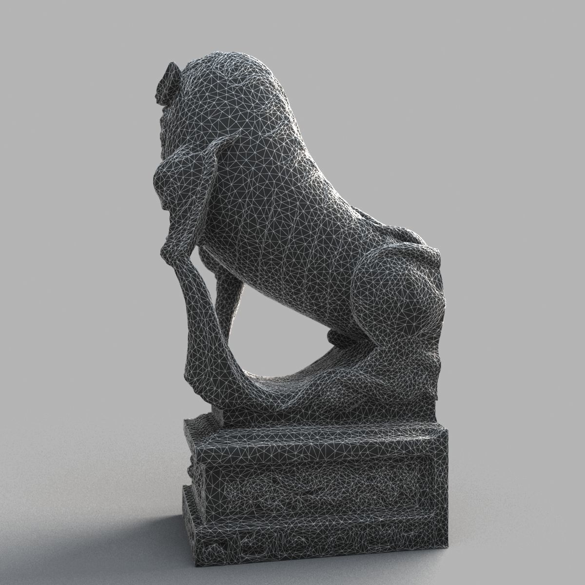 Lion-Statue-015M lion statue Low-poly 3D model_16
