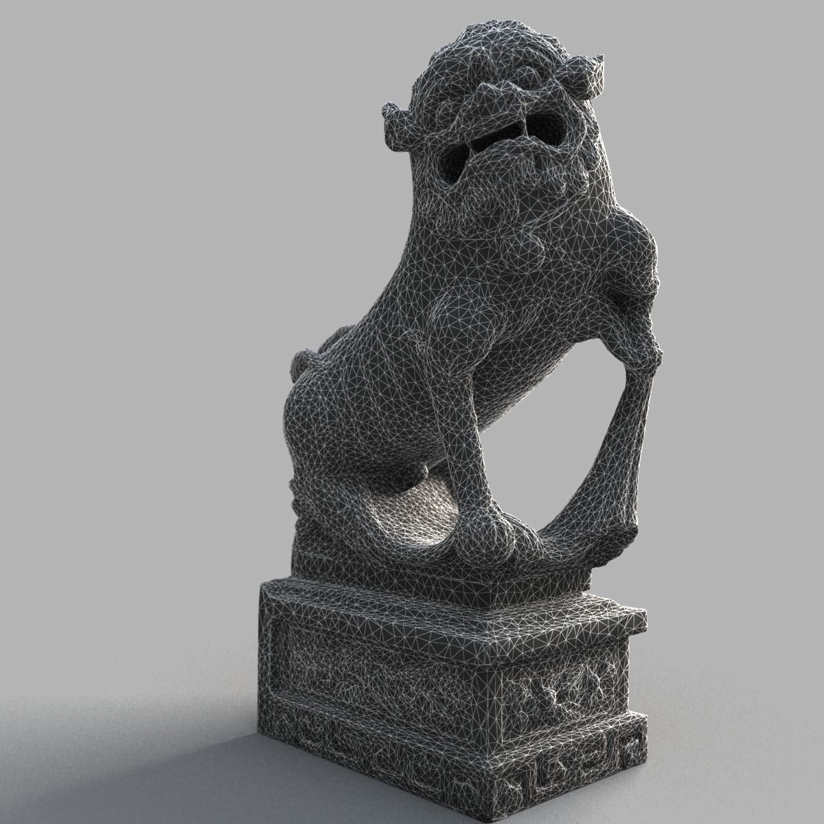 Lion-Statue-015M lion statue Low-poly 3D model_12