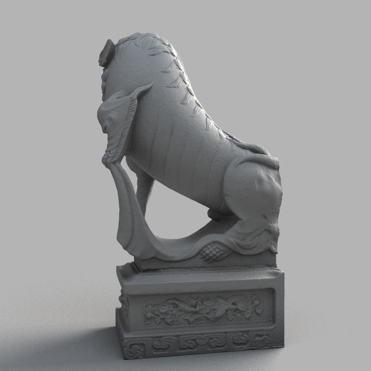 Lion-Statue-015M lion statue Low-poly 3D model_10