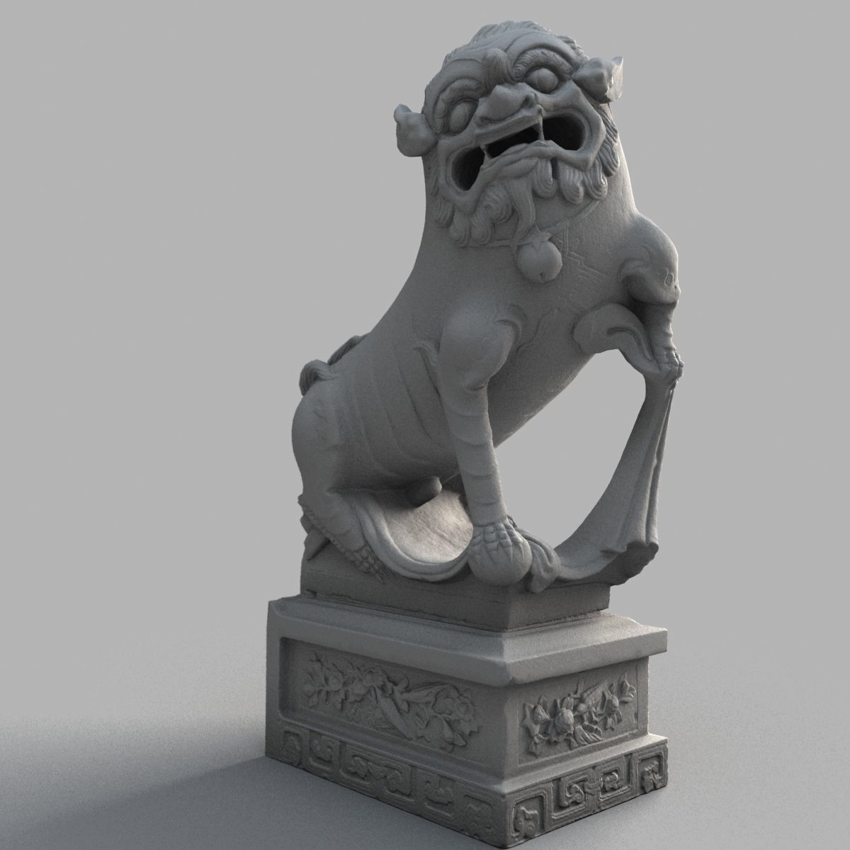 Lion-Statue-015M lion statue Low-poly 3D model_6