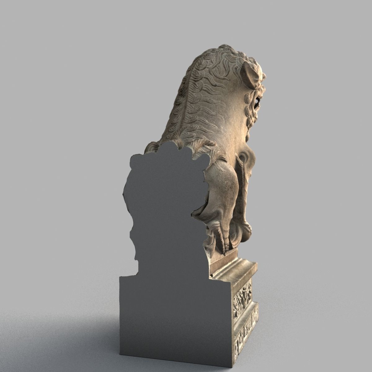 Lion-Statue-015M lion statue Low-poly 3D model_2