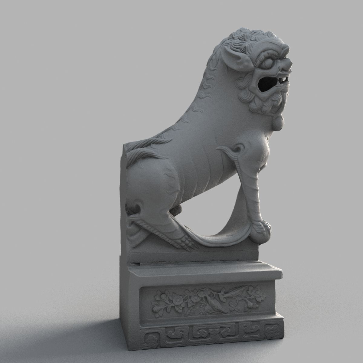 Lion-Statue-015M lion statue Low-poly 3D model_7