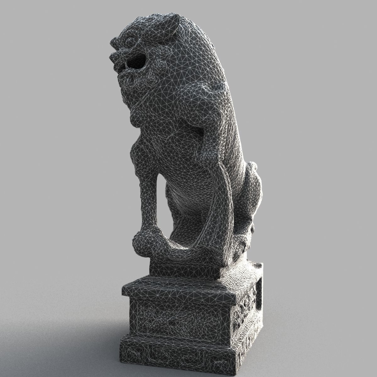 Lion-Statue-015M lion statue Low-poly 3D model_17