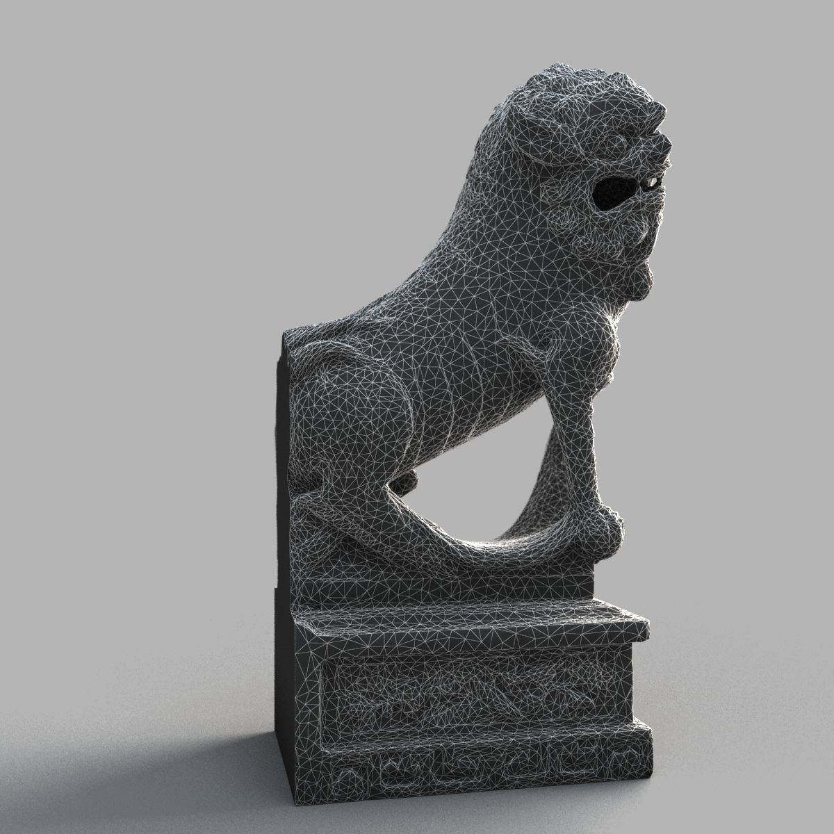 Lion-Statue-015M lion statue Low-poly 3D model_13