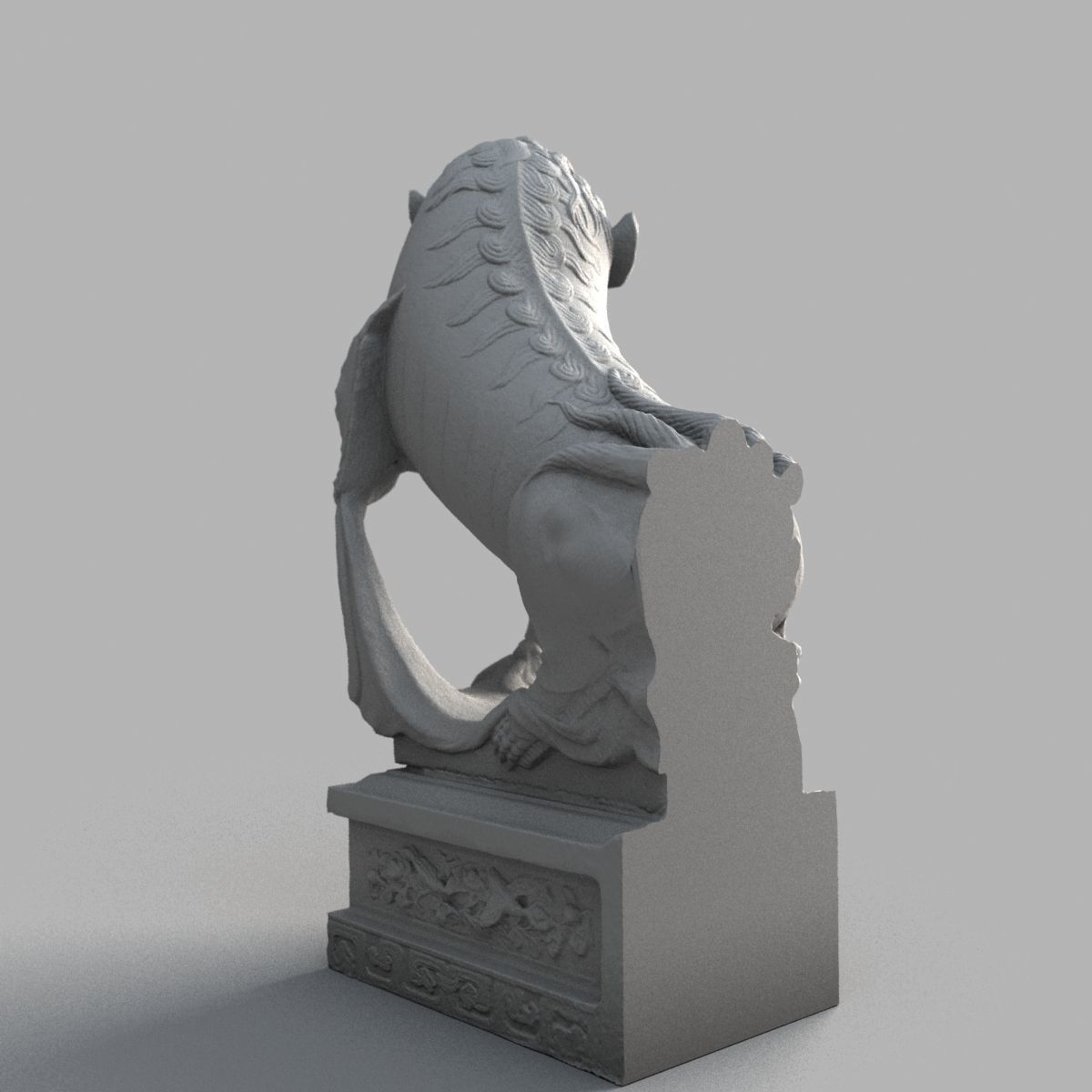 Lion-Statue-015M lion statue Low-poly 3D model_9
