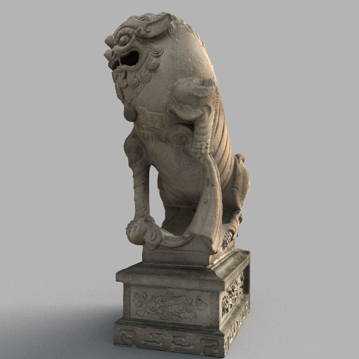 Lion-Statue-015M lion statue Low-poly 3D model_5
