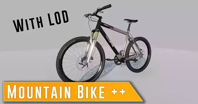 Mountain Bike with LOD Low-poly 3D model