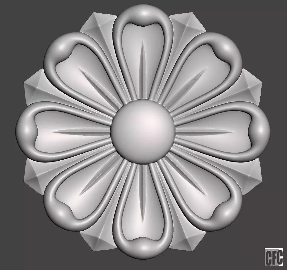 Flower bas-relief for cnc FLCFC0A 3D print model_0