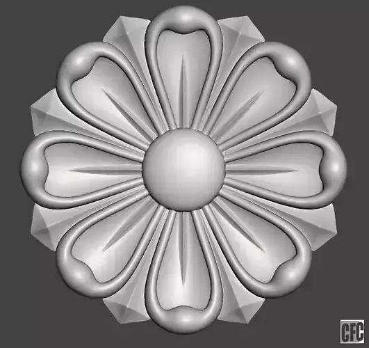 Flower bas-relief for cnc FLCFC0A 3D print model