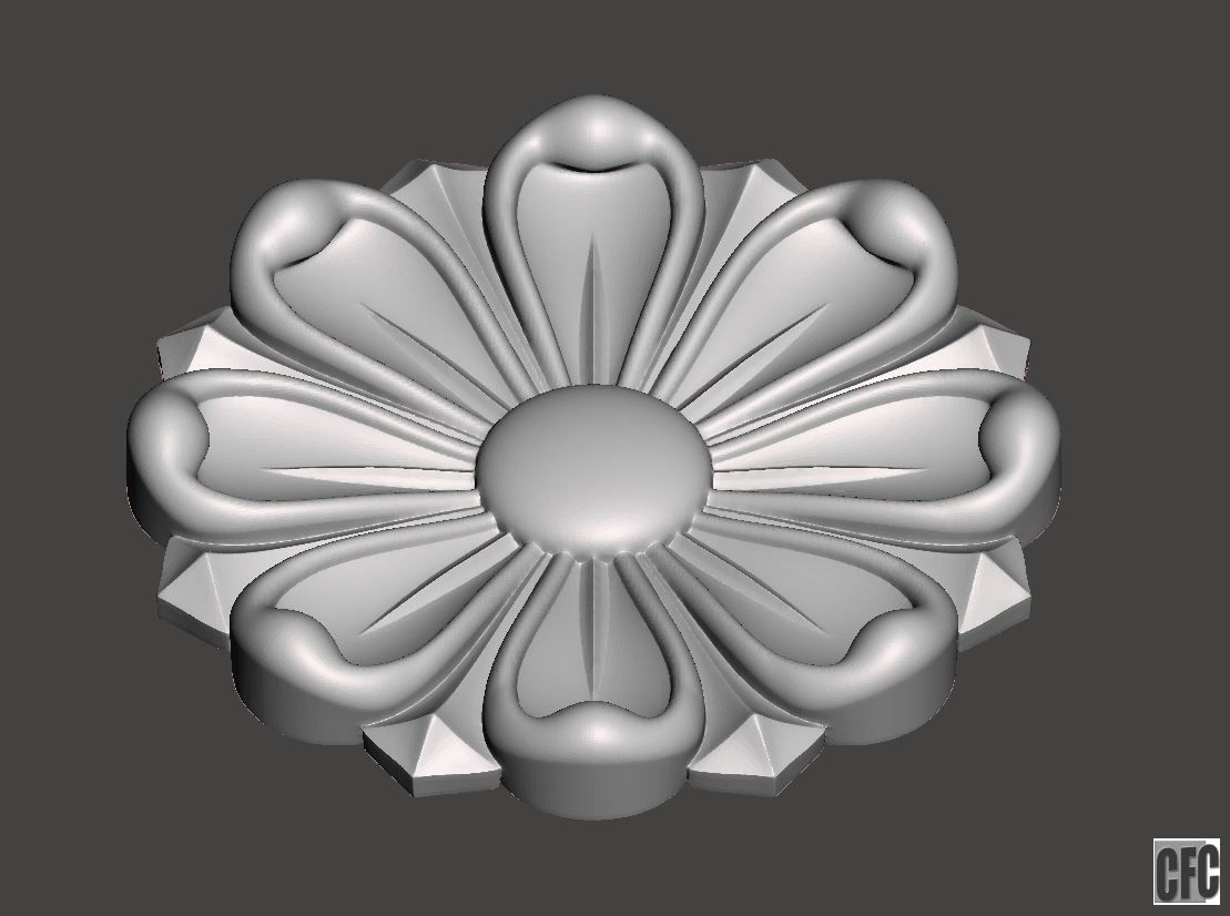 Flower bas-relief for cnc FLCFC0A 3D print model_1
