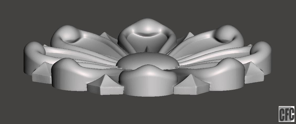 Flower bas-relief for cnc FLCFC0A 3D print model_2
