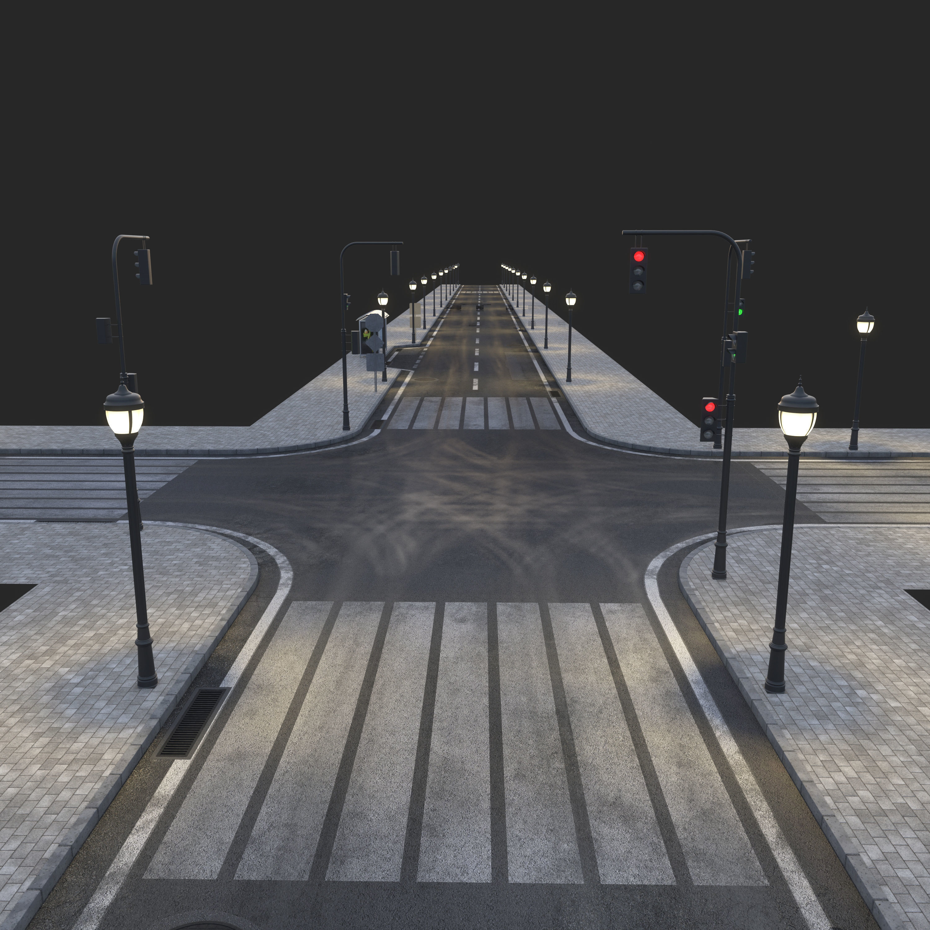 Road and busstop 3D model_4