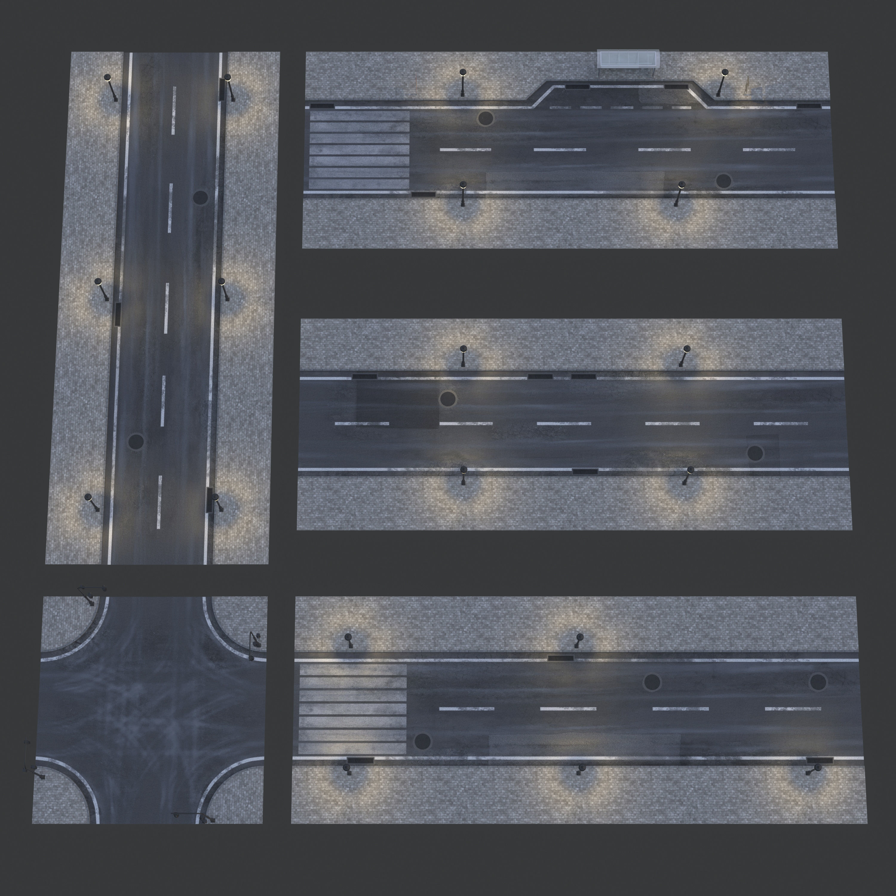 Road and busstop 3D model_3