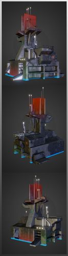 Sci-fi building version number 2 Low-poly 3D model