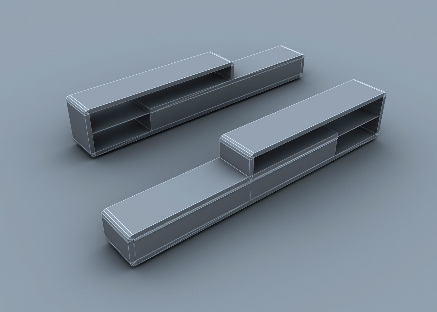 Curved TV HD with LOD Low-poly 3D model_6