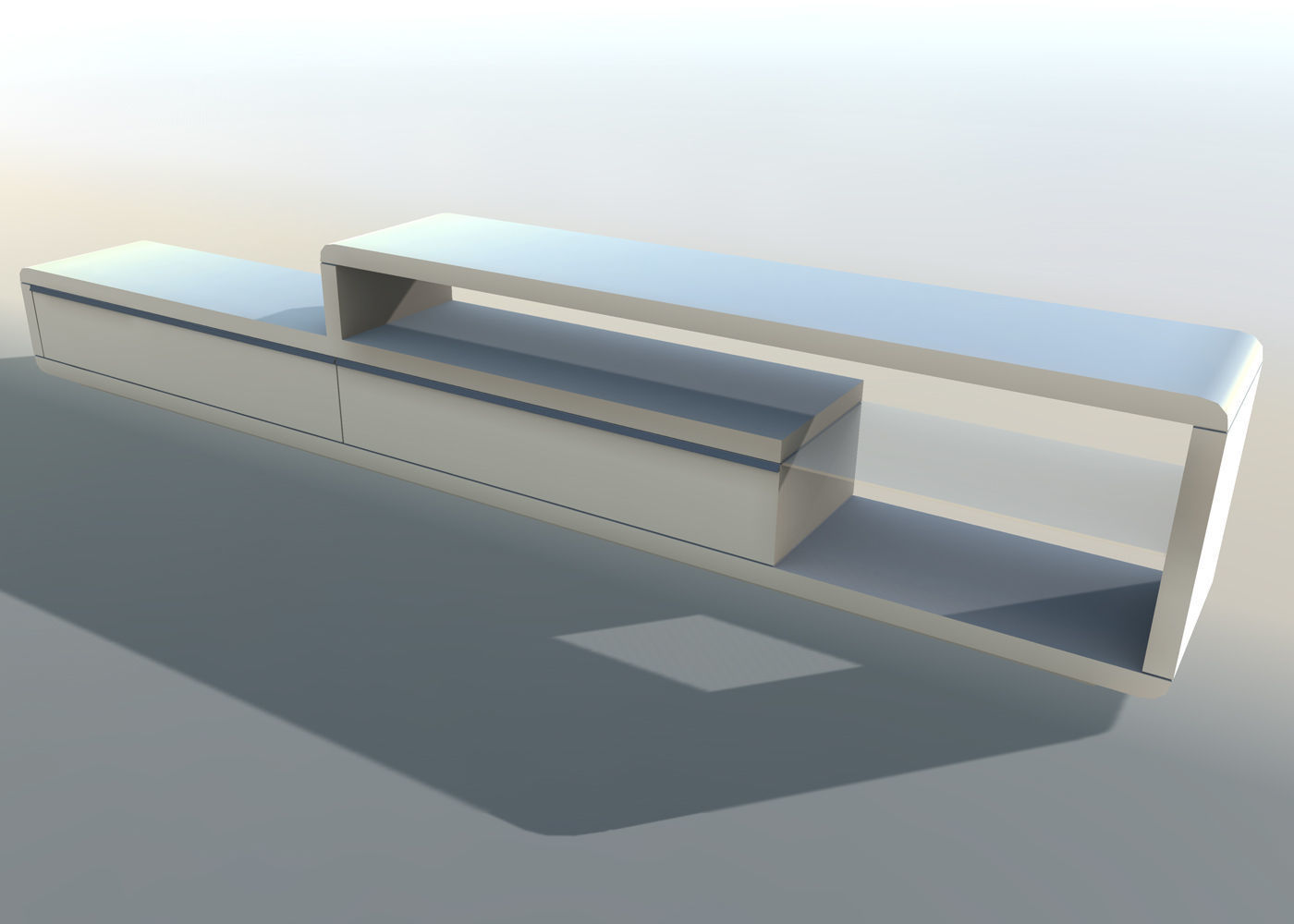 Curved TV HD with LOD Low-poly 3D model_5