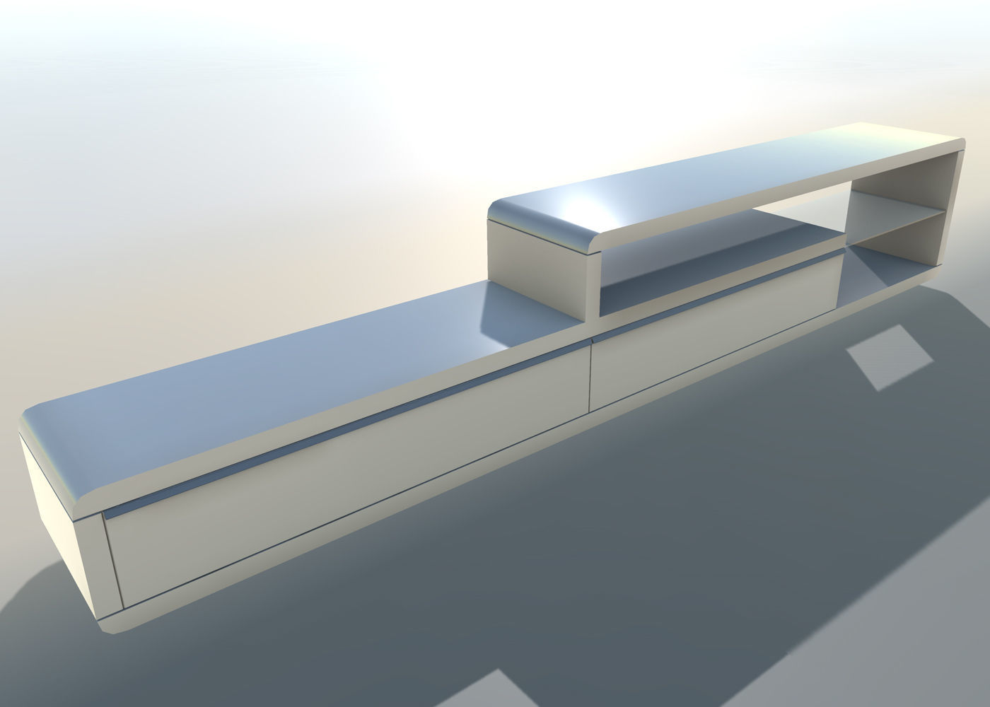 Curved TV HD with LOD Low-poly 3D model_4