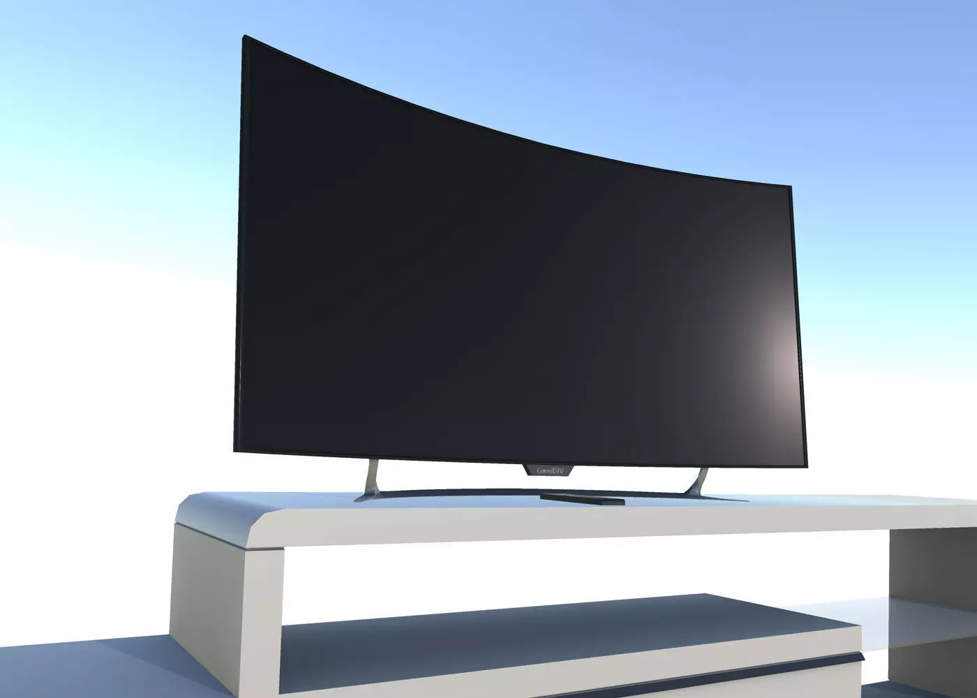 Curved TV HD with LOD Low-poly 3D model_0