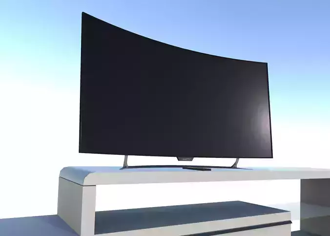 Curved TV HD with LOD Low-poly 3D model