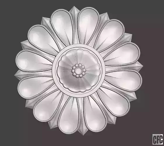 Flower bas-relief for cnc FLCFC0B 3D print model