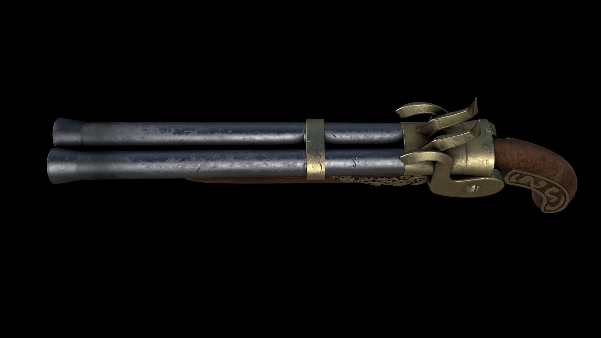 Gun Medieval Fantasy 3D model_3