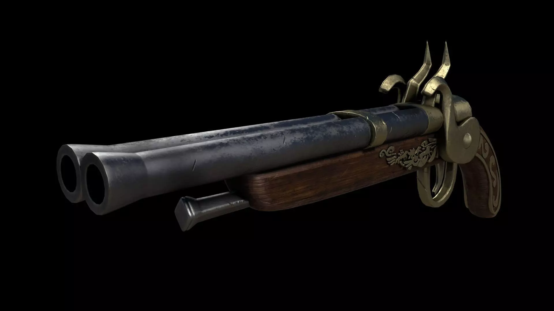 Gun Medieval Fantasy 3D model_0