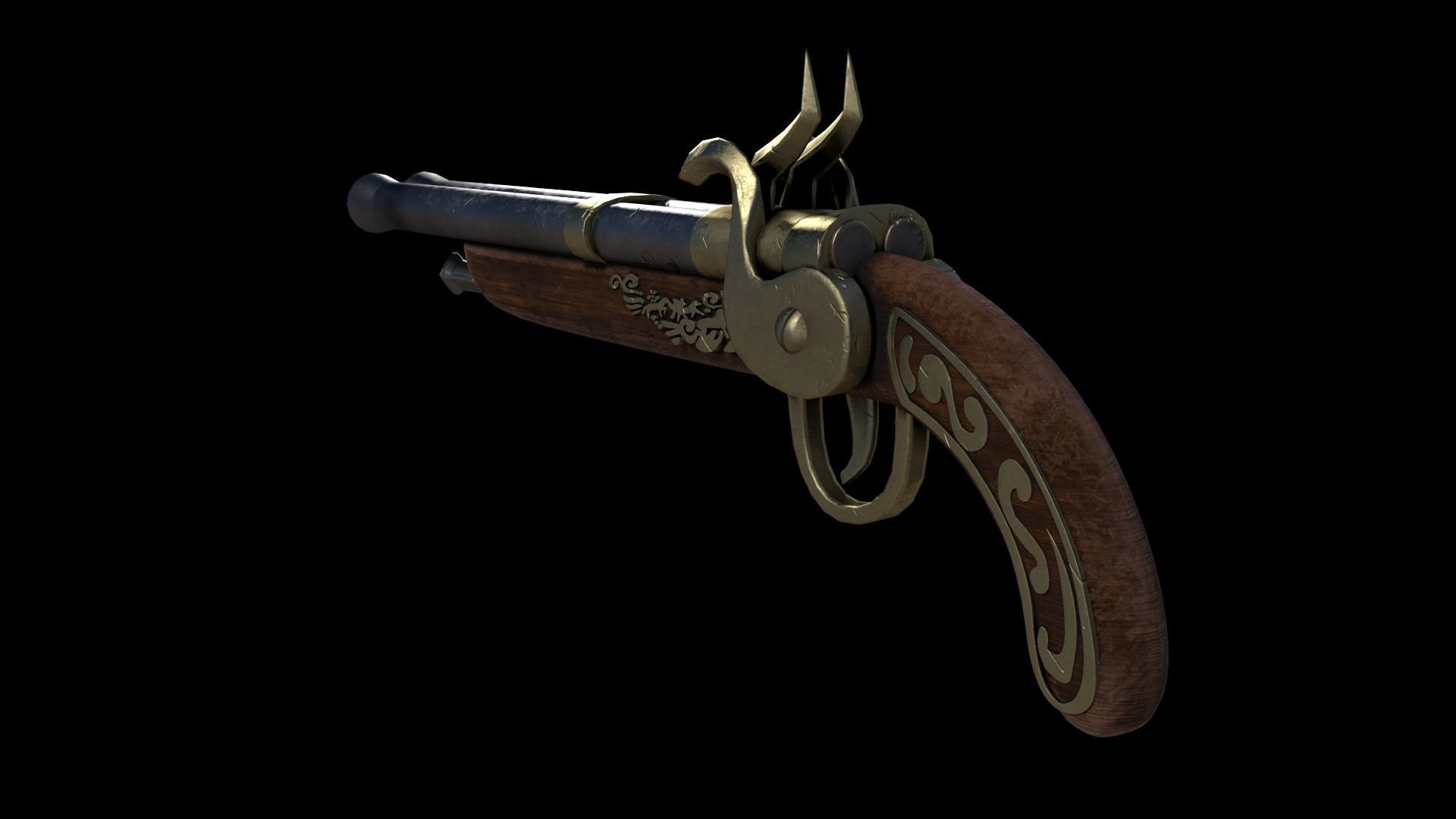 Gun Medieval Fantasy 3D model_2