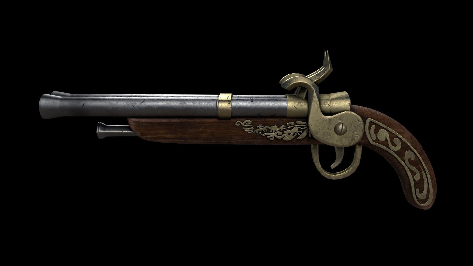 Gun Medieval Fantasy 3D model_1