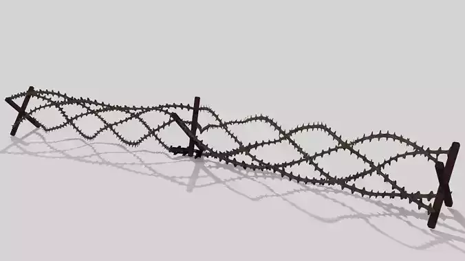 Barbwire barbed wire fence Free 3D model