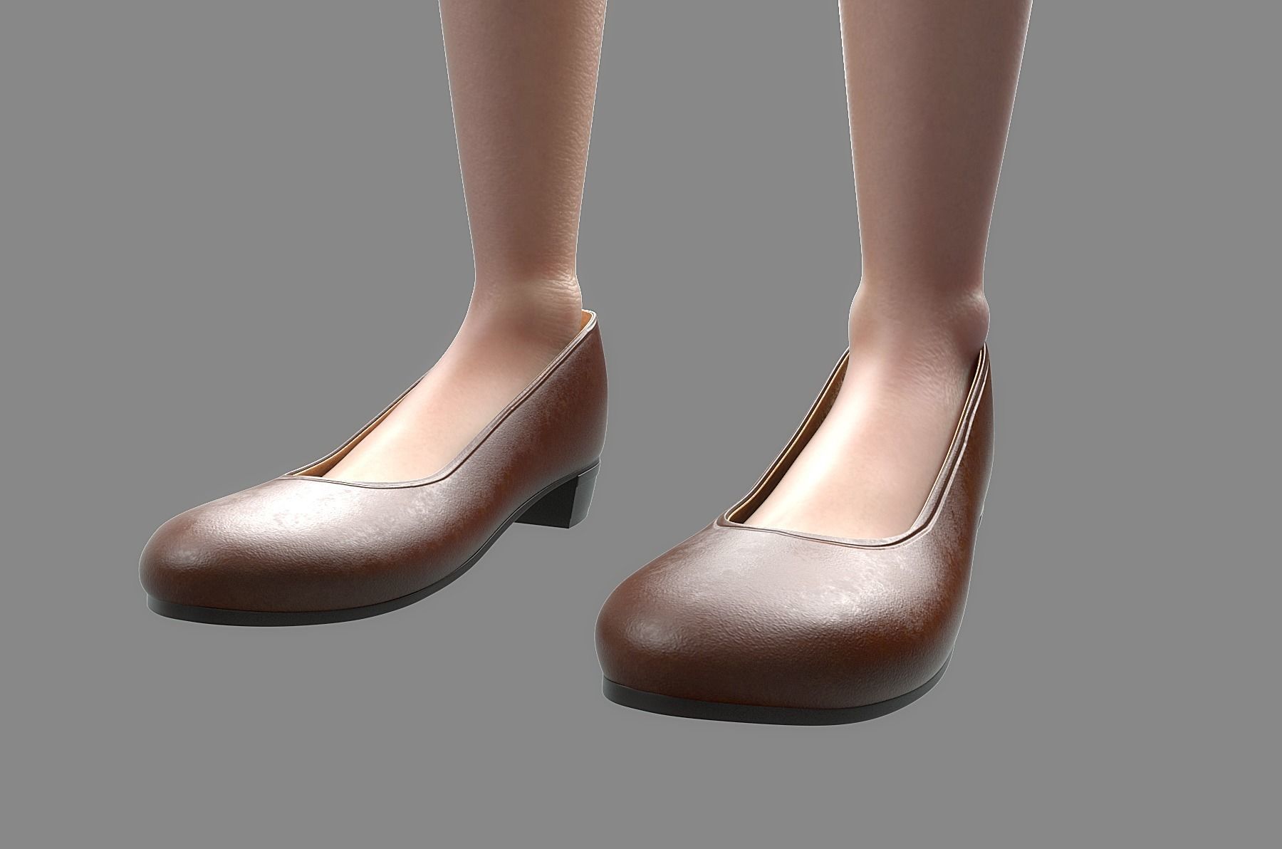 Cartoon Old Woman Rigged 3D model_26