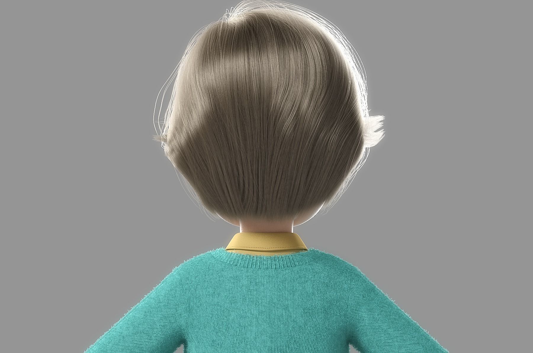 Cartoon Old Woman Rigged 3D model_9